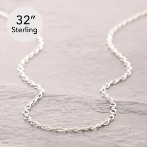 32" Figure 8 Chain Necklace, silver necklace, thick, sterling silver 56-1s8-sp